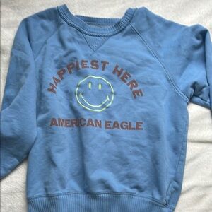 American Eagle Blue Sweatshirt with Smiley Face